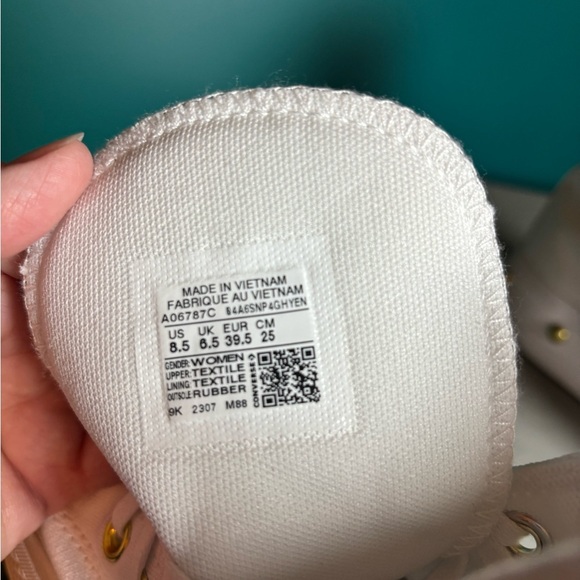 Converse Chuck Taylor Studded Platform White High-Tops with Gold Eyelets - Picture 8 of 10